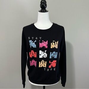 Disney Mickey Mouse Soft Knit Screened Image Crewneck Sweatshirt